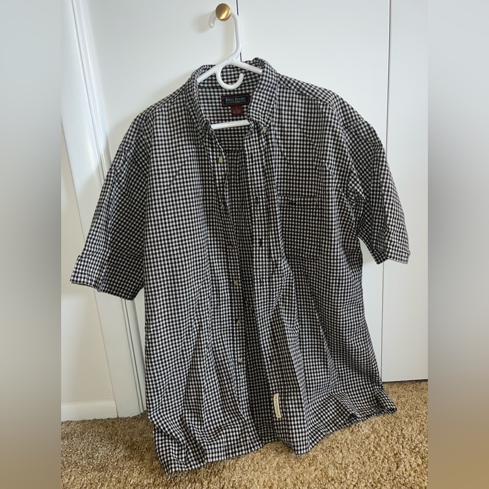 Eddie Bauer Black and White Gingham Shirt